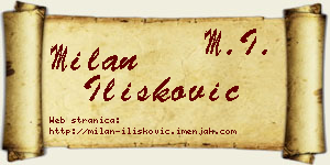 Milan Ilišković vizit kartica